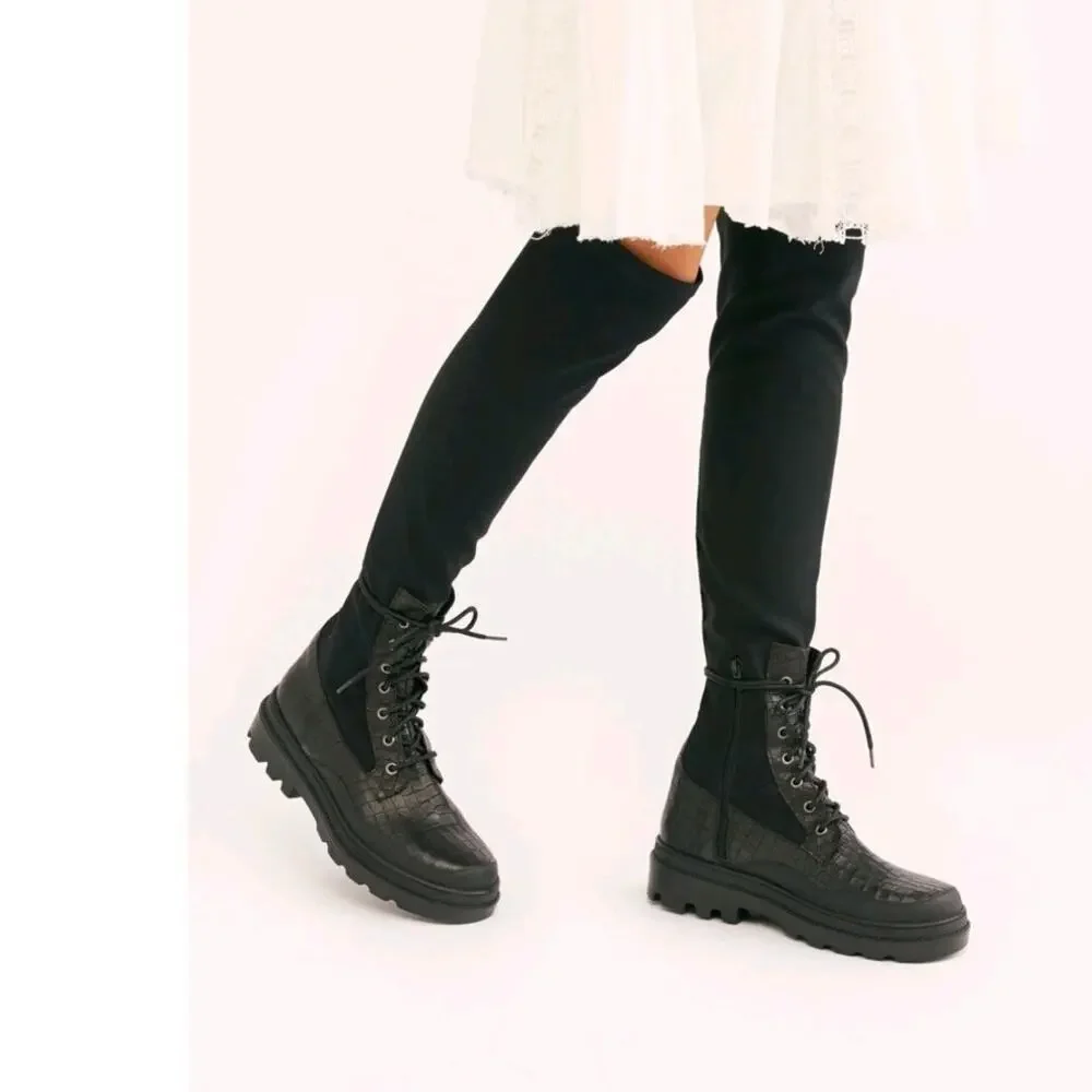 Free People Shoreditch overknee combat boot size 39/9 - Picture 2 of 13